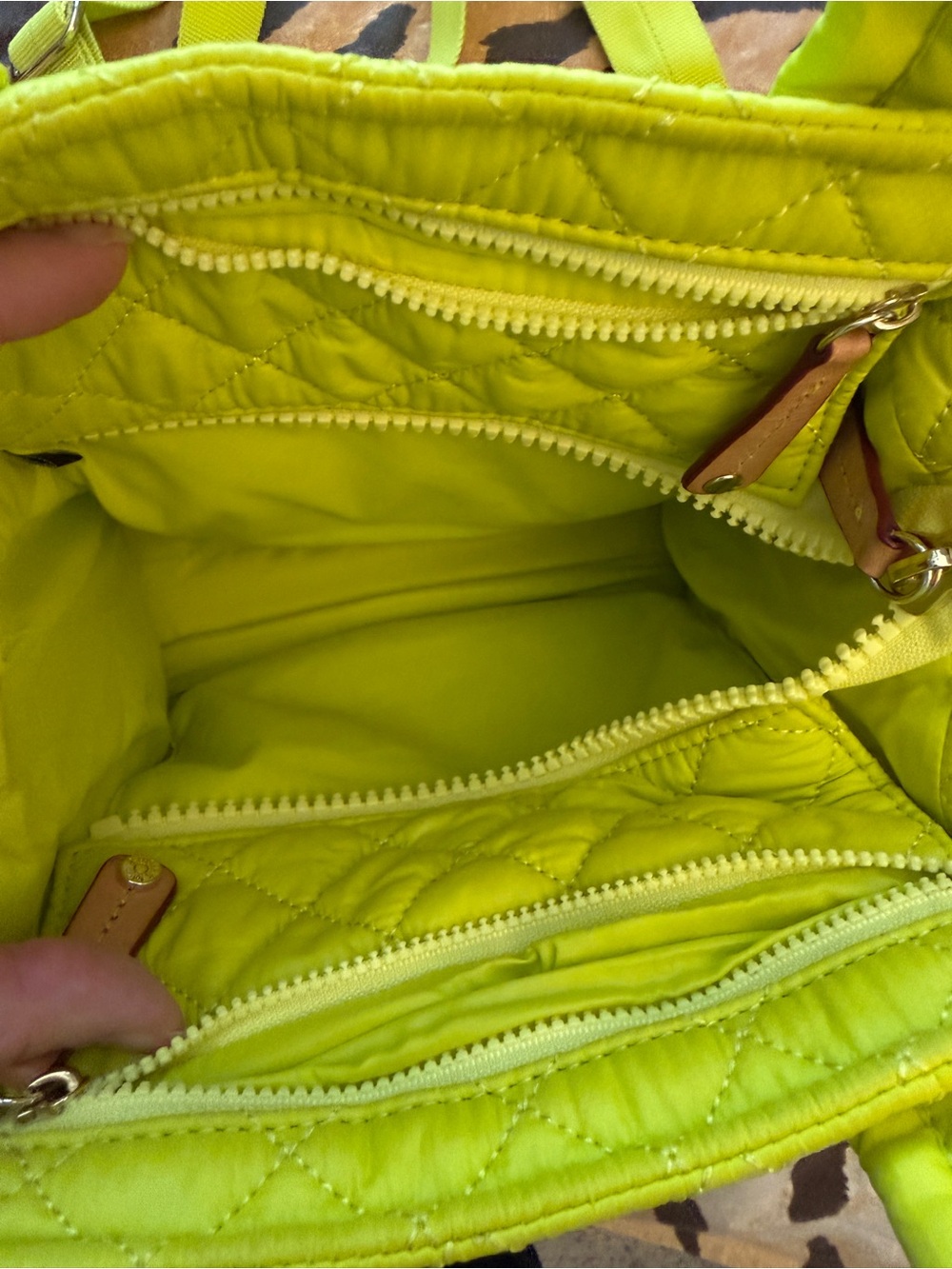 MZ Wallace Acid Yellow Quilted Mini Box Tote Crossbody Bag - Picture 2 of 11